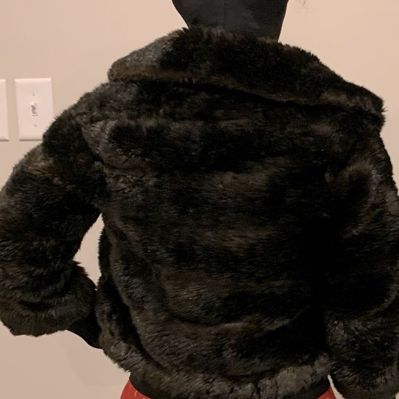 Vintage Monique Cropped Faux Fur Cape Coat Teddy Paris France XS/S - Picture 8 of 14